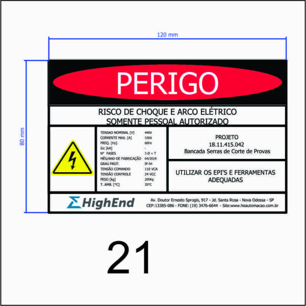 placa de perigo