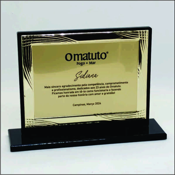 TROFEU PLACA ALUMINIO