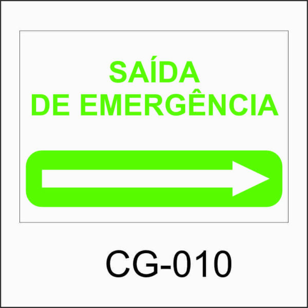 PLACA DE SAÍDA FOSFORESCENTE