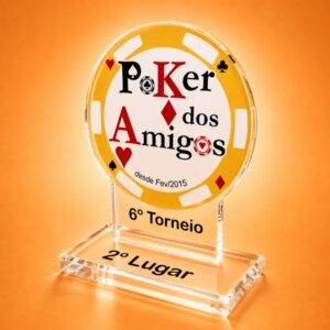 TROFEU ACRILICO poker