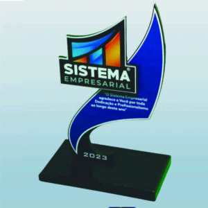 Trofeu acrilico placa 8mm base 10mm tamanho 17cm = 120,00  honolu