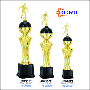 troféu metálico