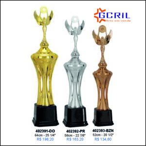 troféu metálico