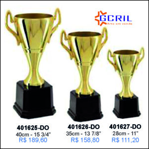troféu metálico