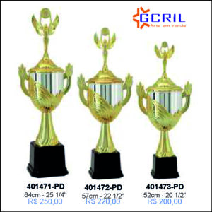 troféu metálico