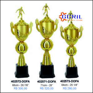 troféu metálico