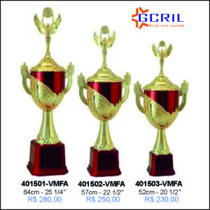 troféu metálico