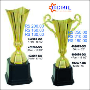 troféu metálico