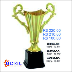 troféu metálico