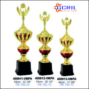 troféu metálico