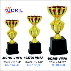 troféu metálico