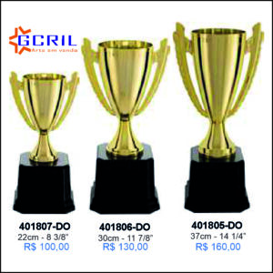 troféu metálico