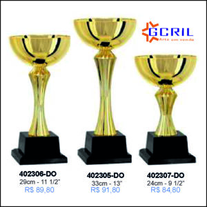 troféu metálico