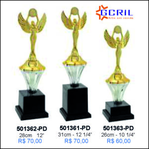 troféus em metal