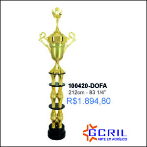 troféu metálico