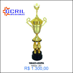 troféu metálico