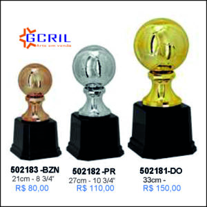troféus em metal