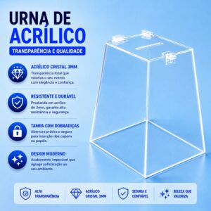 urnas em acrílico 3mm