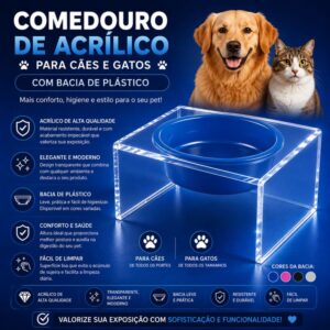 comedouro de acrílico para cães