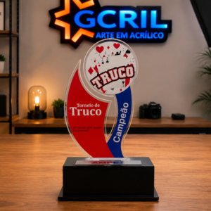 troféu troco em acrílico
