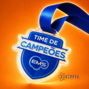 medalha em acrílico.