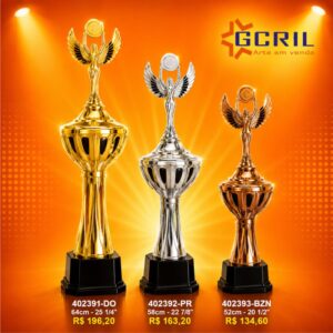 troféu metálico 103