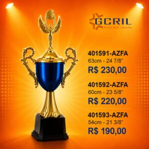 troféu metálico 114