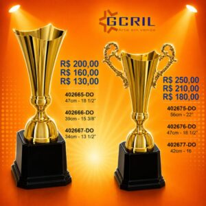 troféu metálico 118
