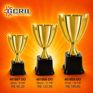 troféu metálico 132