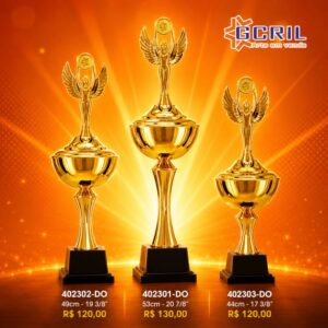 troféu metálico 136
