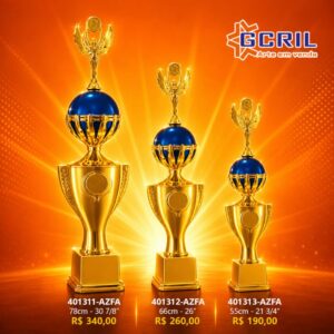 troféu metálico 138