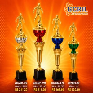 troféu metálico 146