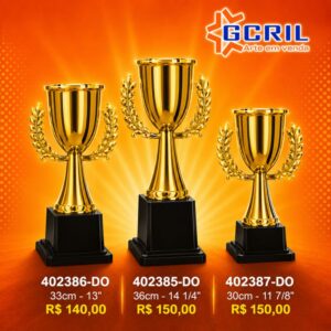 troféu metálico 154