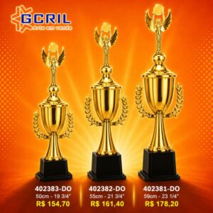 troféu metálico 155