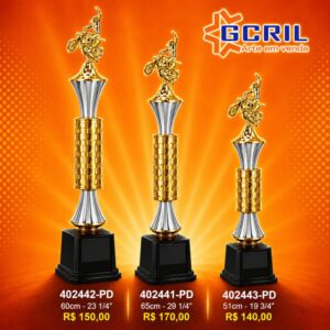 troféu metálico 156