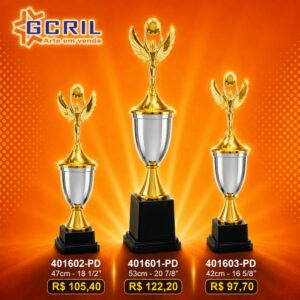 troféu metálico 165