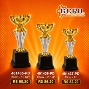 Troféu metálico 168