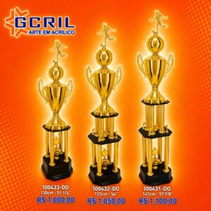 troféu metálico 43