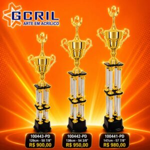 troféu metálico 45