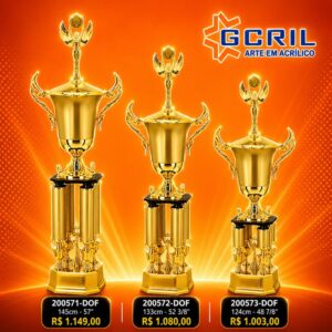 troféu metalizado 48