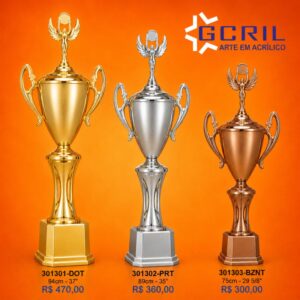 troféu metálico 64