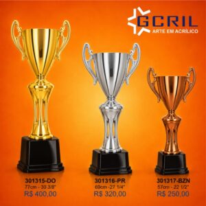 troféu metalizado 66