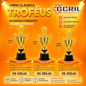 troféu metálico 70