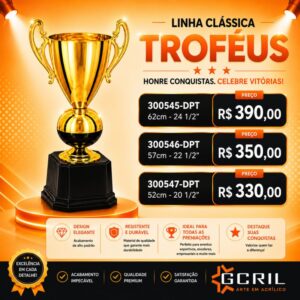 troféu metálico 72