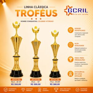 troféu metálico 76