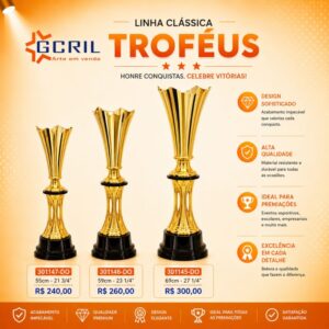 troféu metálico 77
