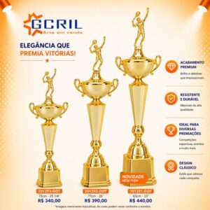troféu metálico 83