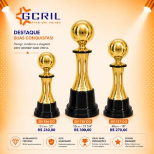 troféu metálico 84