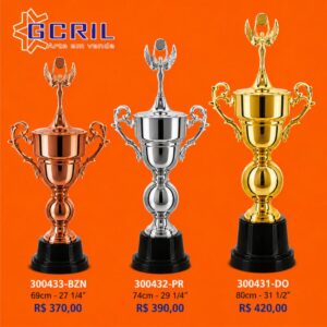 troféu metálico 90