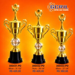 troféu metálico 92